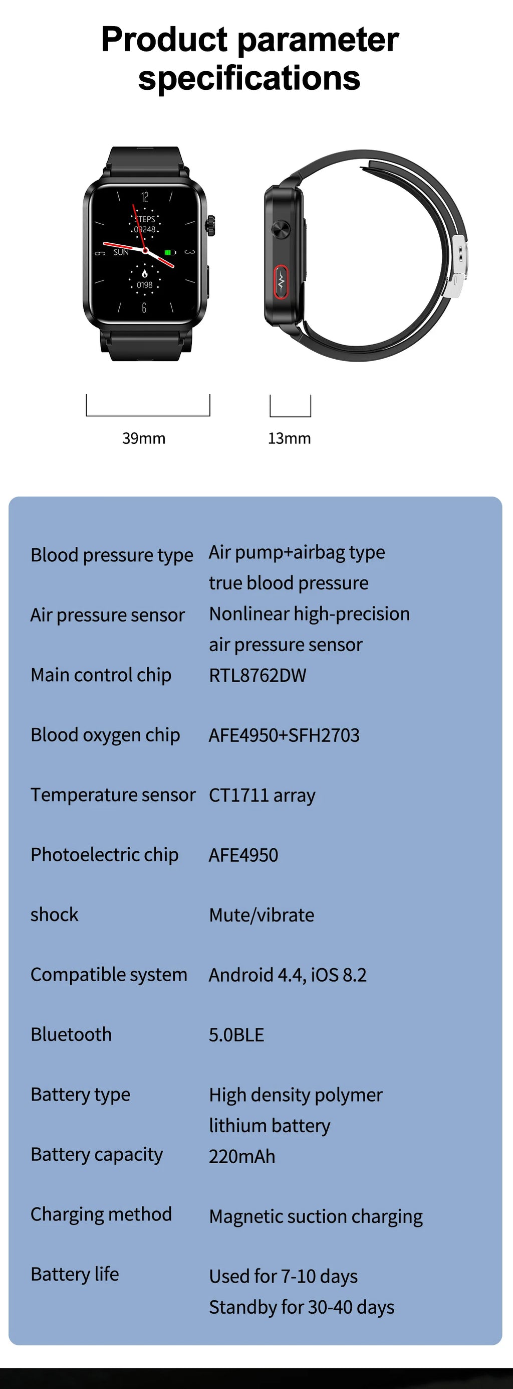 2026 New Smart Watch air Pump ECG True Accurately Blood Pressure Airbag health watch Uric Acid Blood Lipids watch men waterproof