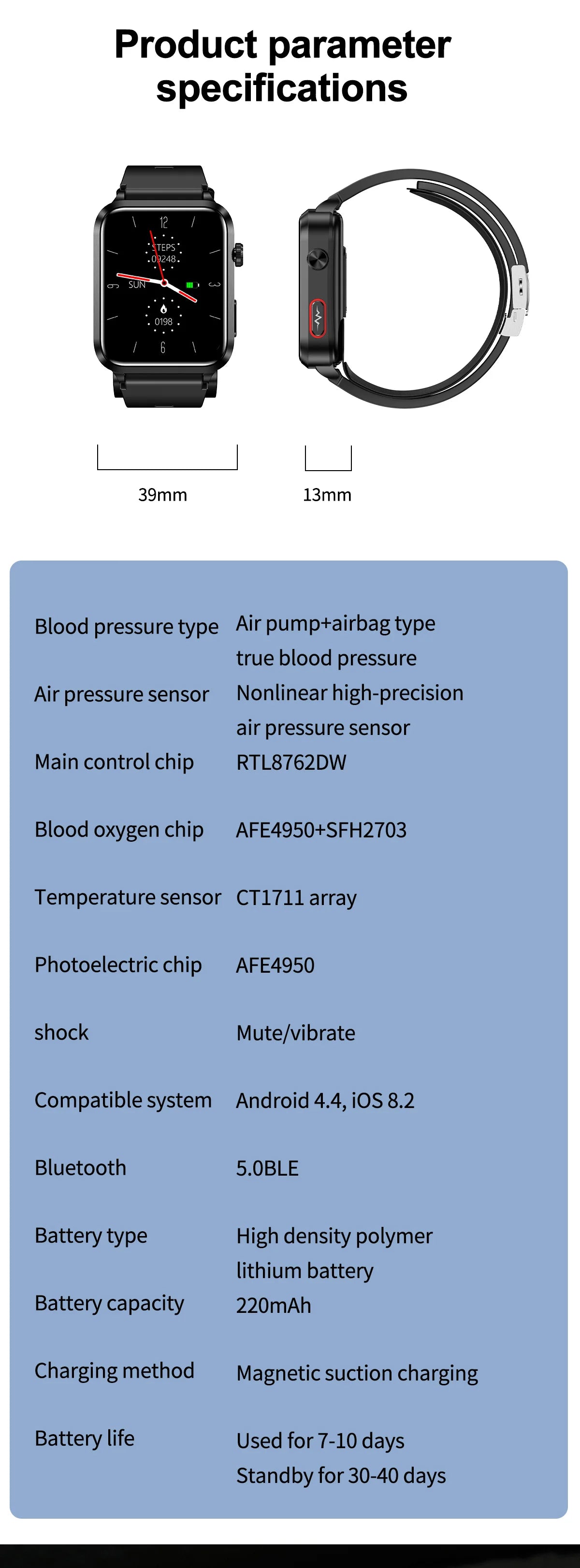 2026 New Smart Watch air Pump ECG True Accurately Blood Pressure Airbag health watch Uric Acid Blood Lipids watch men waterproof
