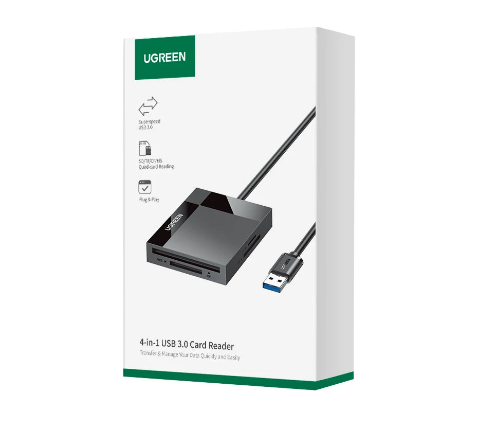 UGREEN Card Reader 4-in-1 USB3.0 USB-C OTG to SD CF Micro SD TF MS Card Adapter for Laptop PC Windows macOS Memory Card Adapter