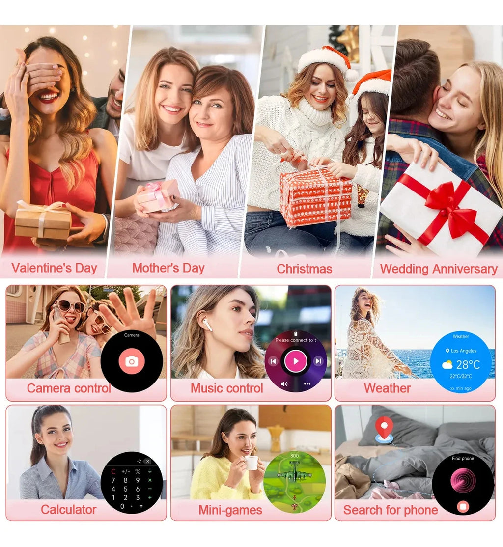2026 New Smart Watch For Women Gift 1.43 Inch Full Touch Screen Sports Watches 500+Custom Dial Call Waterproof Smartwatch Ladies