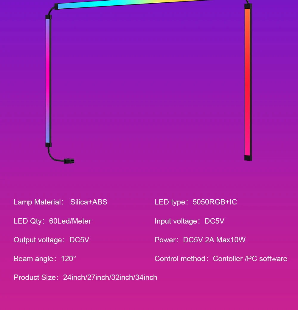 Smart Ambient TV PC Display Sync Computer Monitor Backlight LED Strip Light RGB Smart DIY Game Holiday Atmosphere Decor Lamp