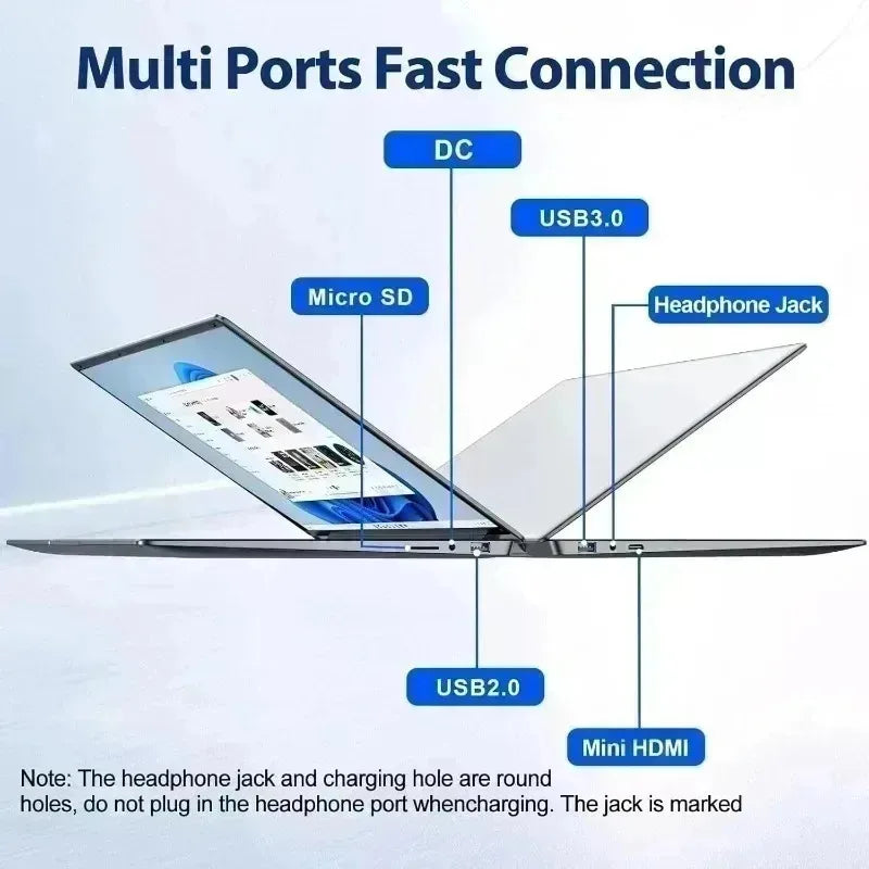 2026 NEW 15.6" Portable Ultra Laptop Intel Core i9-9900, 16GB RAM, 1TB SSD, High Speed Gaming and Office Notebook PC