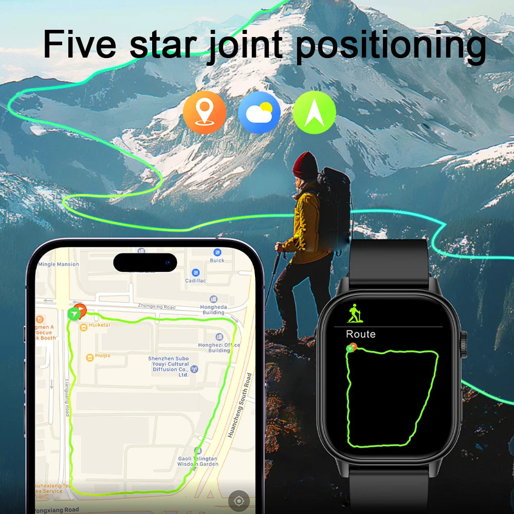 New Smart Watch for Men and Women HD AMOLED Screen Heart Rate Bluetooth Call GPS Tracking IP67 Waterproof Sports Smart Watch