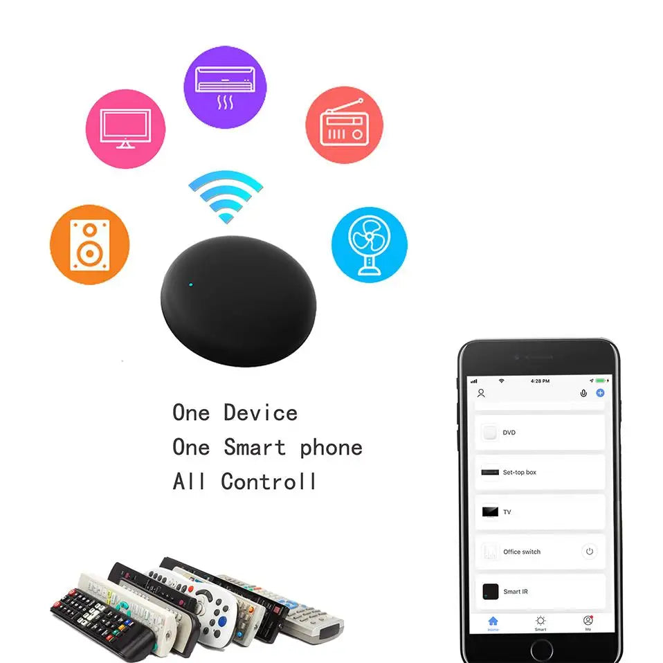 Smart IR Remote Control For TV Air Conditioner Devices Smart Home Automation Gear Automation Gear Controls TV Air Conditioner