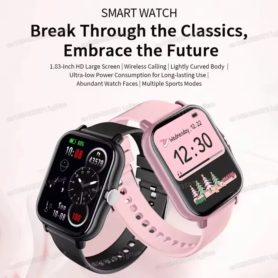 2026 New Smart Watch 2.01” Inch HD Screen Bluetooth Talk Pedometer IP68 Waterproof 123 Sport Modes Man Woman Watch Gift Pk HW12