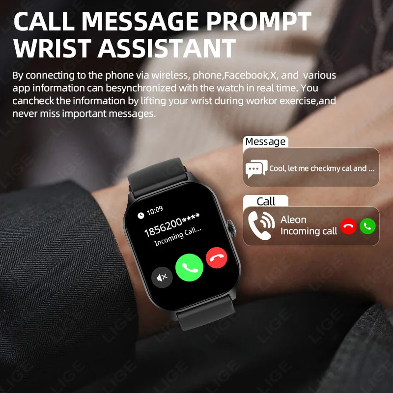 2026 New Smart Watch Diagnosis Blood Lipids Uric Acid Blood Pressure Smartwatch Men ECG+HRV Voice Bluetooth Call Health watch