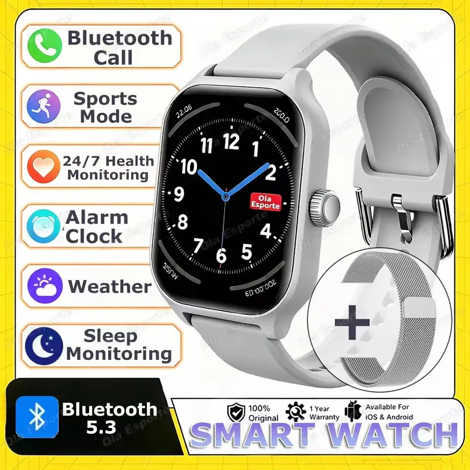 2025 Smart Watch Android IOS Phone 2.01 Inch Color Screen Bluetooth Answer Call Fitness Watches Tracker Smartwatch Women Men