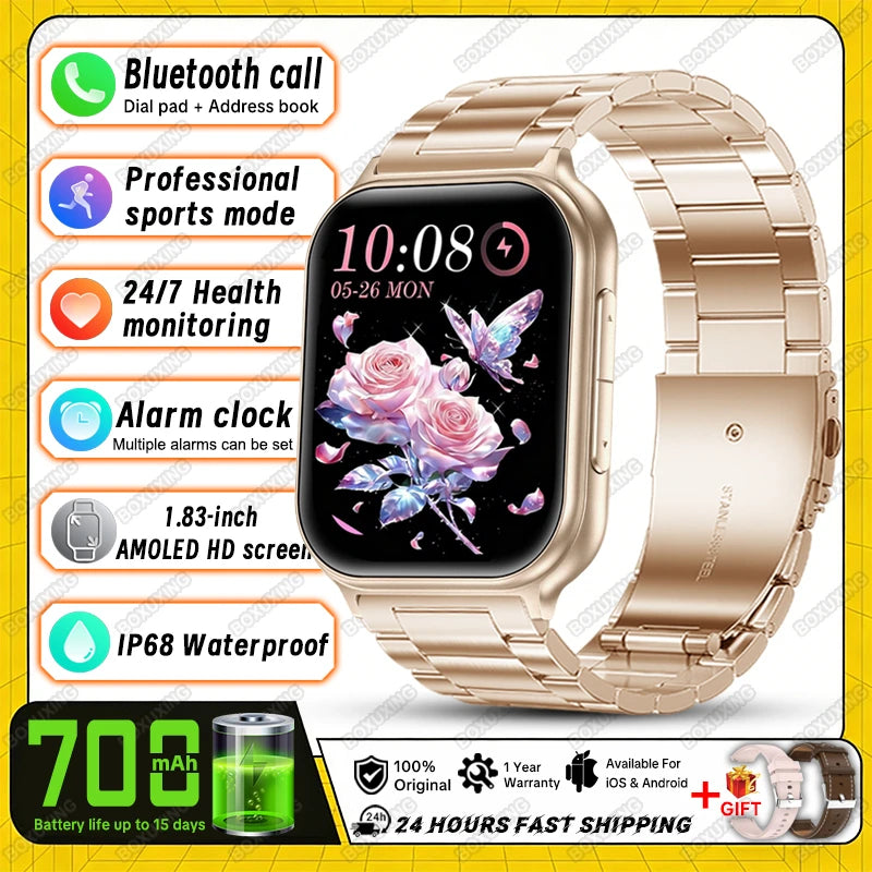 2026 New Smartwatches Men Women Professional Sports Fitness IP68 Waterproof Built-in 24H Heart Rate Bluetooth Call Smart Watch