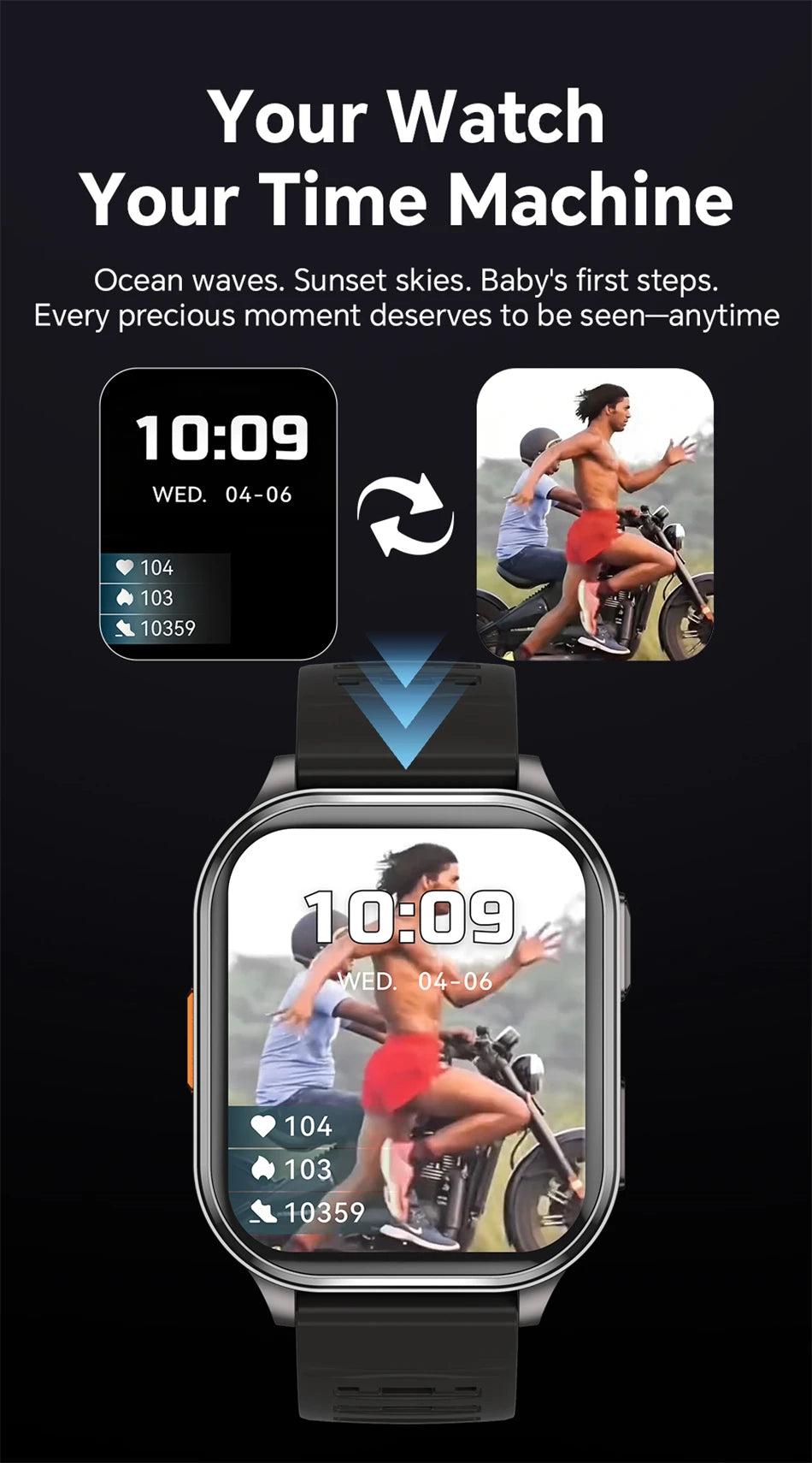 New Smartwatch Men Women Camera Take Photos Record Video Health Monitor Sports Fitness Waterproof Flashlight Call Smart Watches