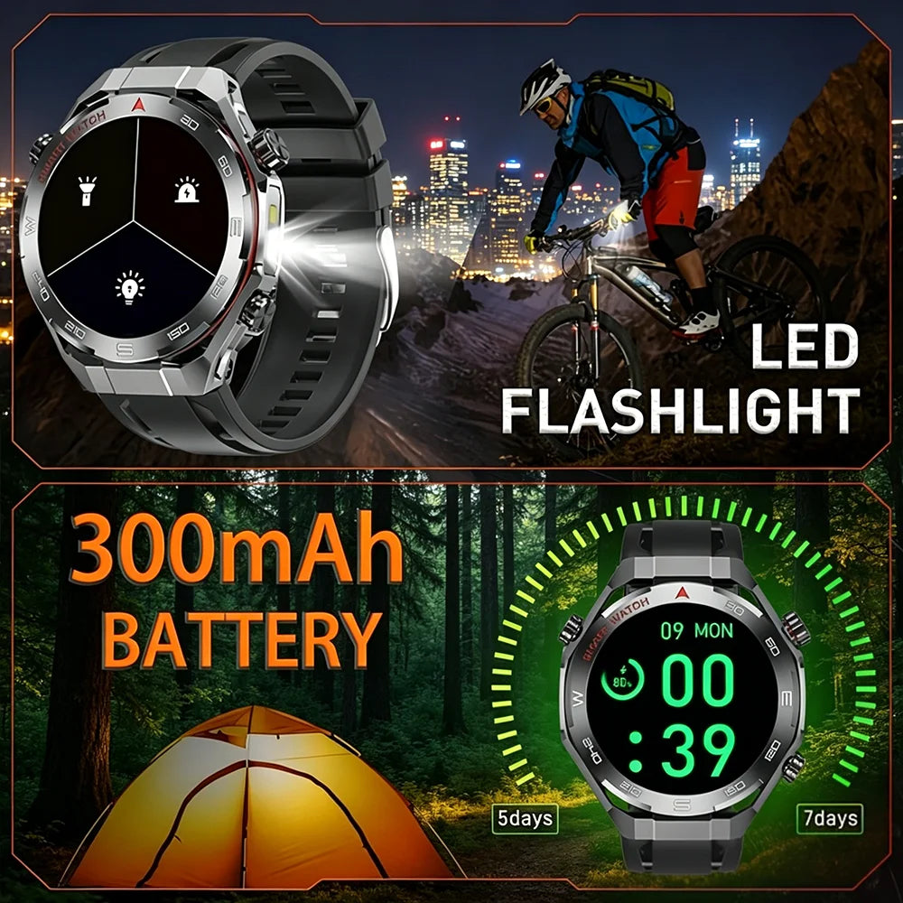 2026 smartwatch, 1.5-inch touchscreen, supports wireless calls, music, various sports modes, message sending and alarm functions