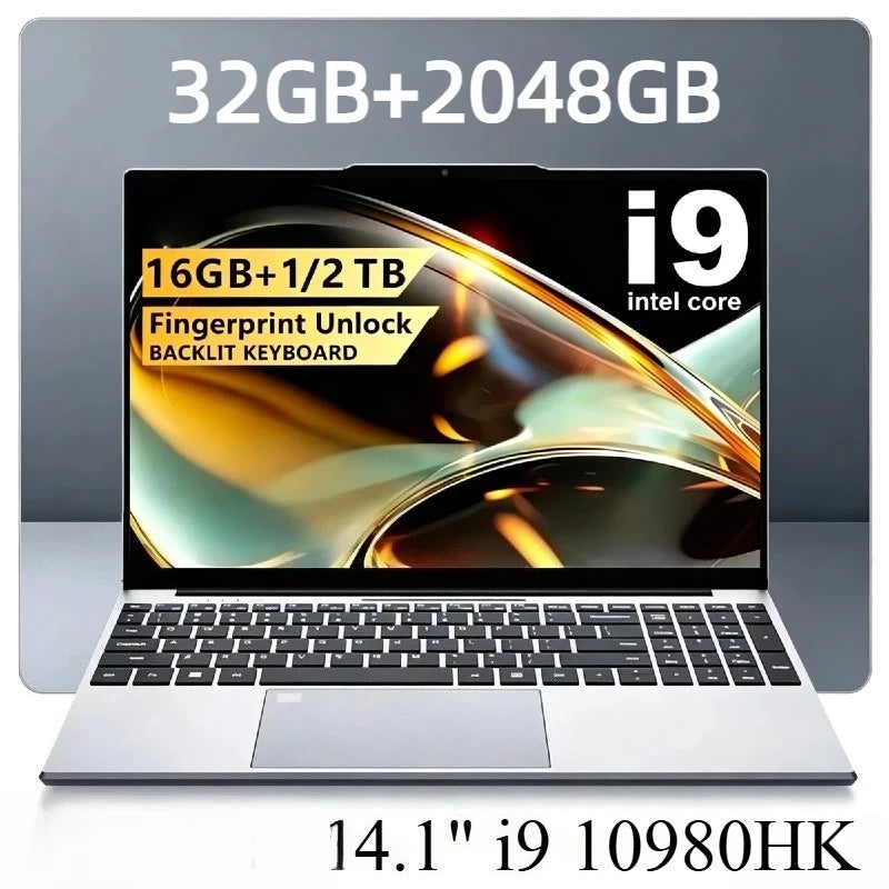 Intel Core i9-10980HK 14.1 Gaming Laptop 8C16T 2.4-5.3GHz 16MB L3 45W 32GB DDR4 2TB SSD Office Notebook Fast Pro