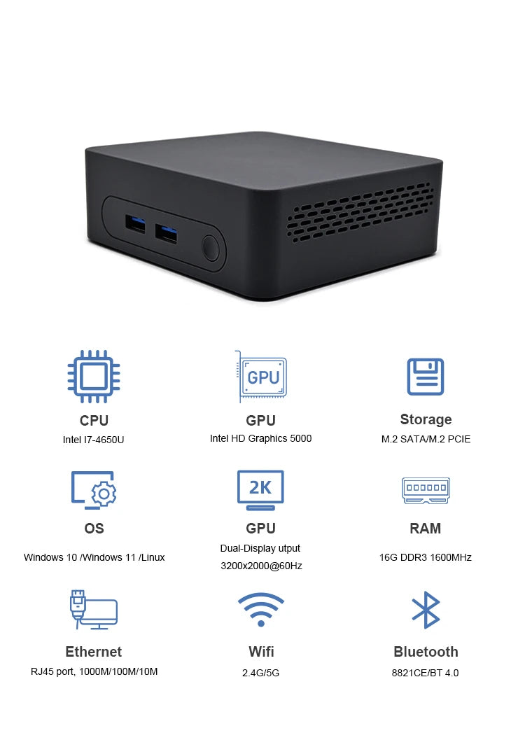 ZSUS i5 i7 Mini PC Intel Celeron Desktop Gaming Computer 8GB 16GB 128GB 256GB DDR4 USB3.0