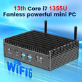 13th Gen i7 1355U i5 1335U Fanless Intel Mini PC 2*2.5G LAN PCIE4.0 DDR4 Tunderbolt 4 eGPU Desktop PC Gamer Mini Computer WiFi6