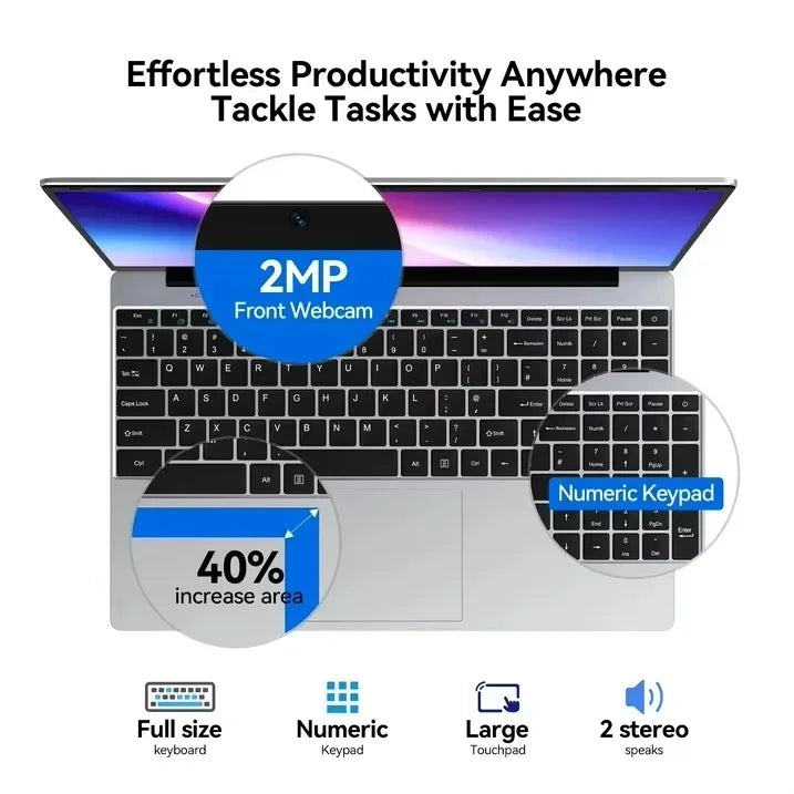 New Ultra Slim Windows 11 Pro 15.6' Laptop Intel I9-9900 32GB RAM 2TB SSD Gaming Office Study Computer PC, Reliable