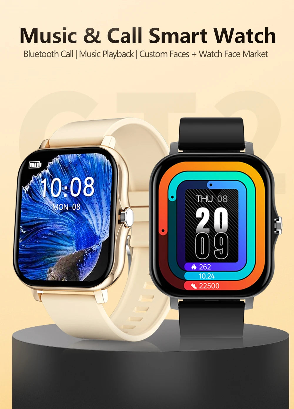 Smart Watch Android Phone 1.44''Inch Color Screen Bluetooth Call Smart Watch Women Men