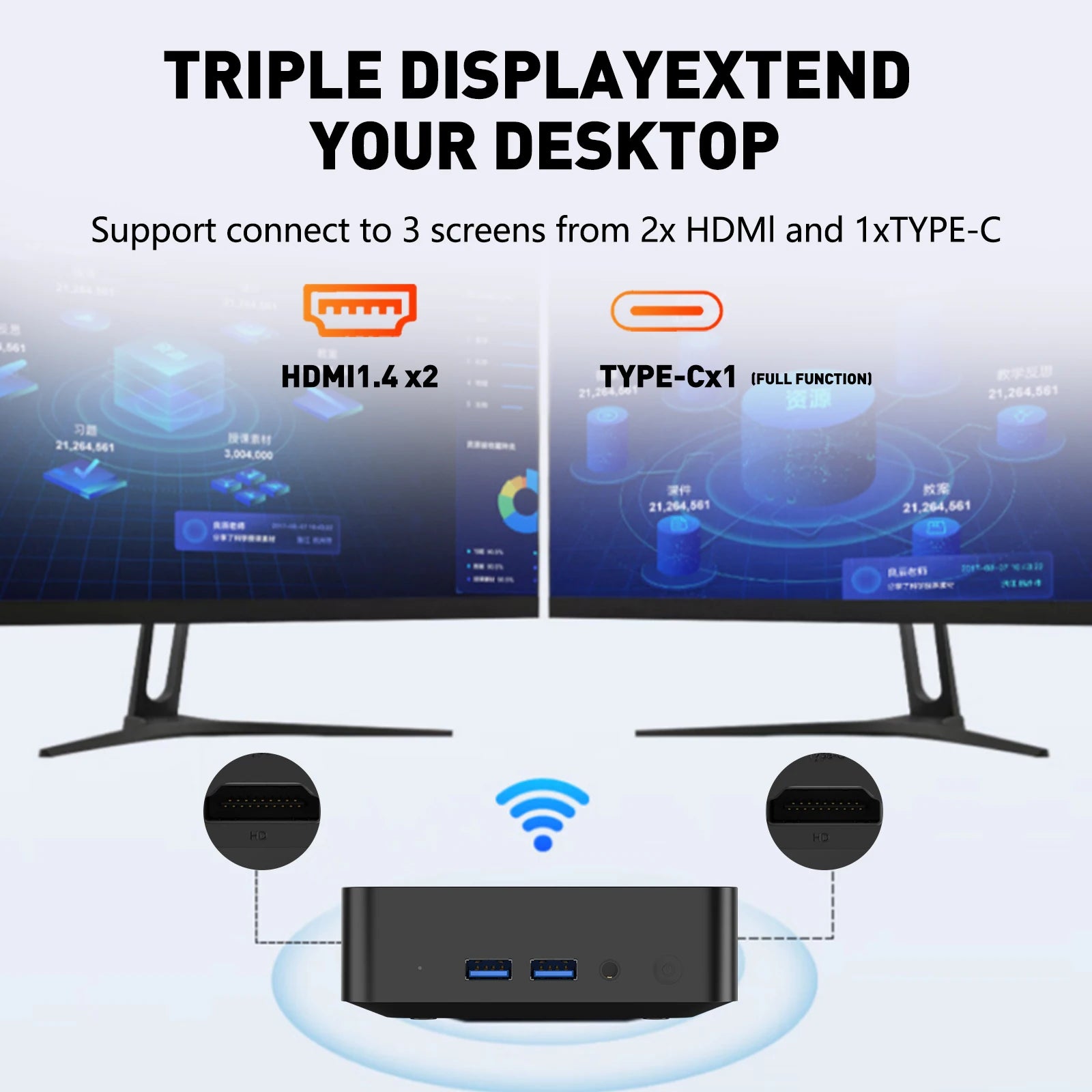 NEW Mini PC Gamer Computer Intel Core i7-8650U 32GB RAM 1/2TB SSD FHD Bluetooth WiFi6 TYPE-C Windows 11 Gaming Office 4K HDMI