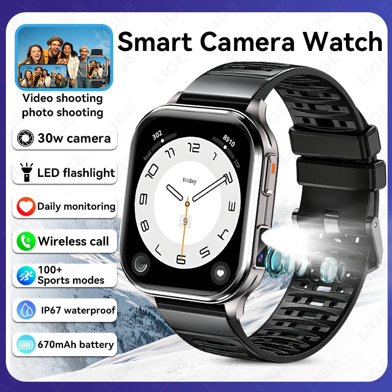 2026 New Men Smart Watch Photos Record Video Health Monitor Waterproof BT Call Recording Sports Fitness Camera Smart Watch Women