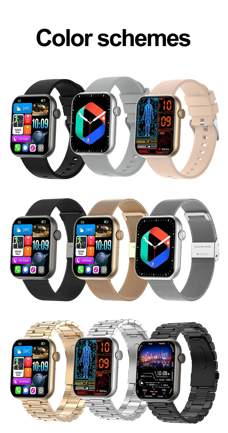 New Smart Watch For Women Full Touch Screen Bluetooth Call Waterproof Watches Sport Fitness Tracker Smartwatch Lady Reloj Mujer
