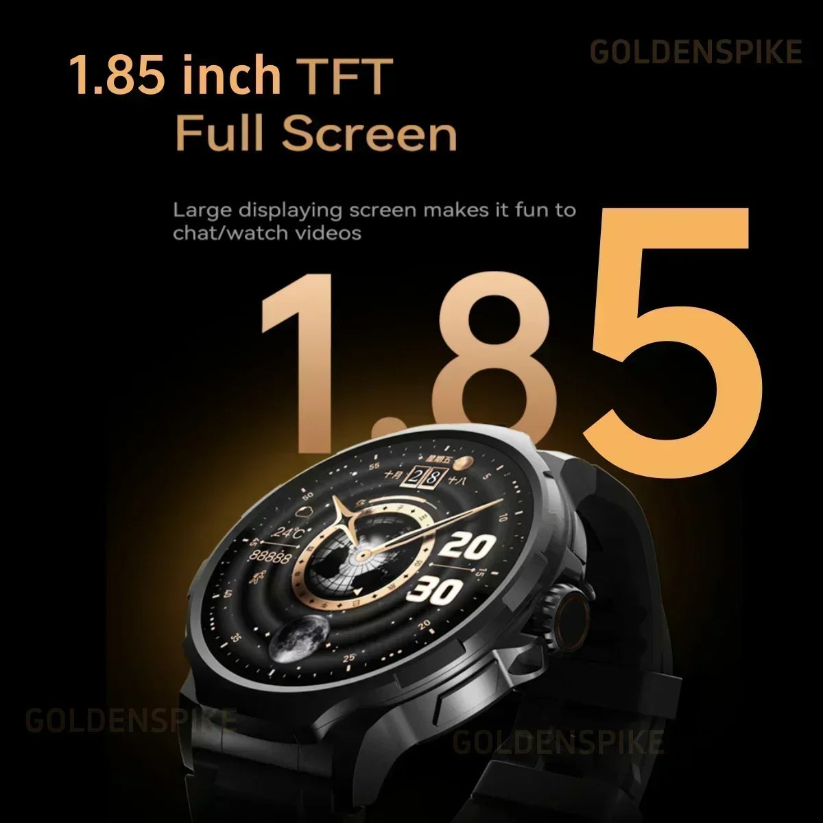 2025 New Smartwatch 1.85-inch Display High Definition Screen Android OS 4G SIM Card 180° Rotating Camera Waterproof WiFi GPS