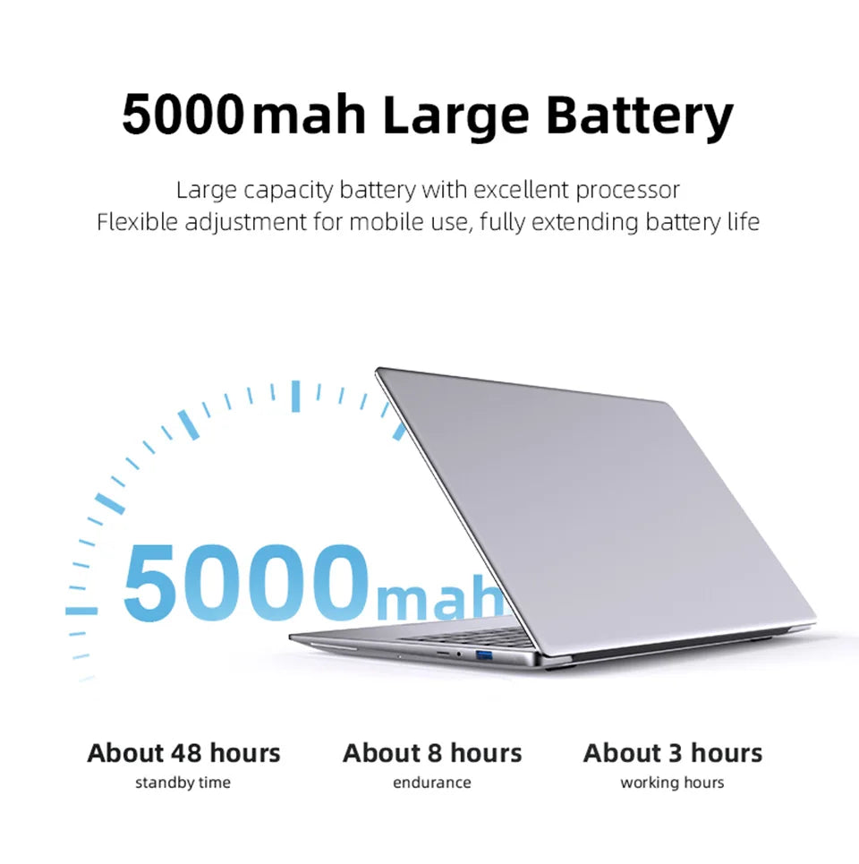 New Laptop Intel Core i7-9850H Atom A3950 Portable Laptop Windows11 Pro 12GB RAM 1TB 2TB M.2 SSD 14.1 inch Office Study Computer