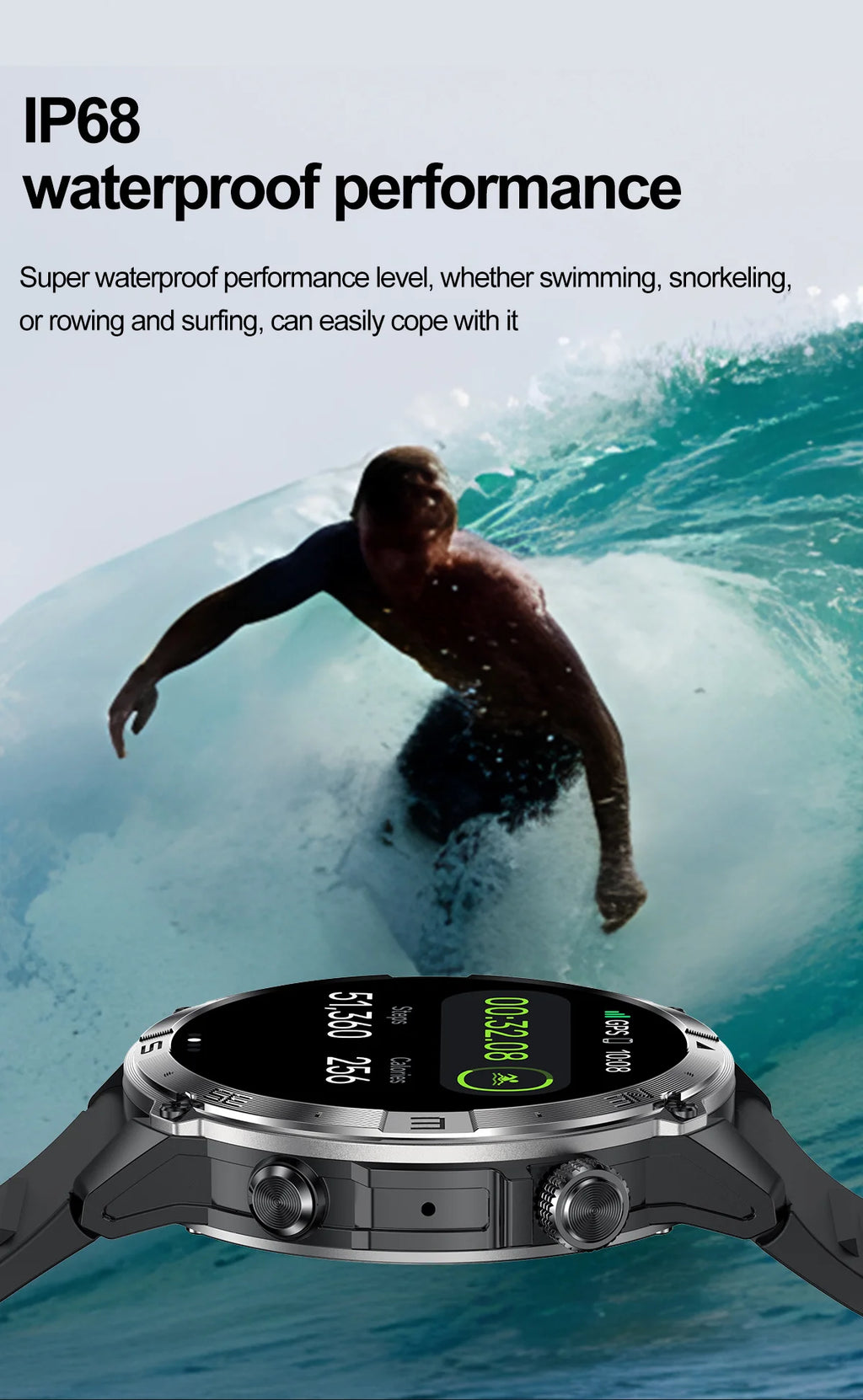 Smart Watch 2026 For Android IOS GPS Compass Sports Smart Watches For Man Women HD AMOLED Bluetooth Call Waterproof Smartwatch