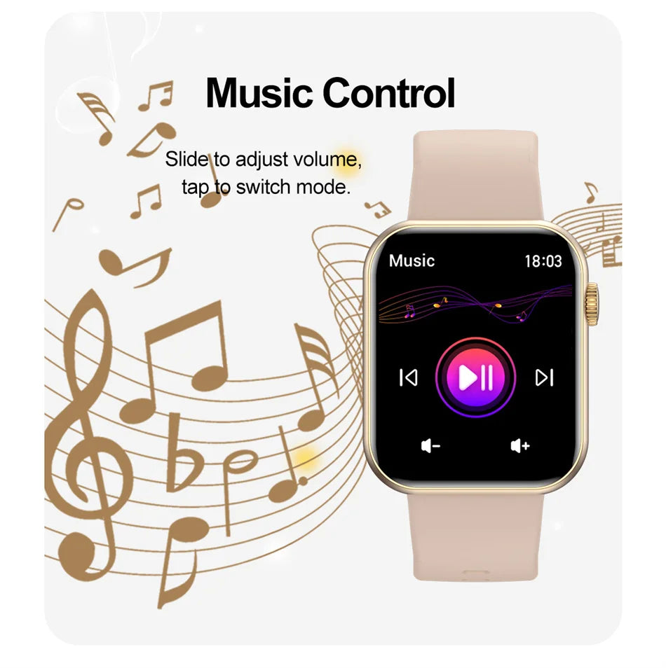 New Smart Watch For Women Full Touch Screen Bluetooth Call Waterproof Watches Sport Fitness Tracker Smartwatch Lady Reloj Mujer