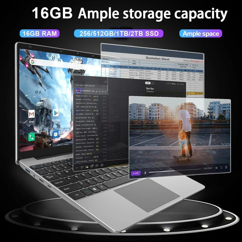 Intel Core i9 10980HK 14.1 Inch Windows 11 Pro Laptop 32GB RAM 2TB M.2 SSD 8 Core 16 Thread Gaming Notebook Office Computer