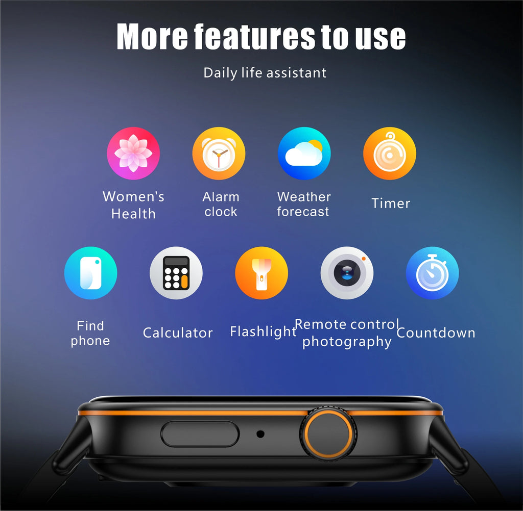 New Smart Watch for Men and Women HD AMOLED Screen Heart Rate Bluetooth Call GPS Tracking IP67 Waterproof Sports Smart Watch