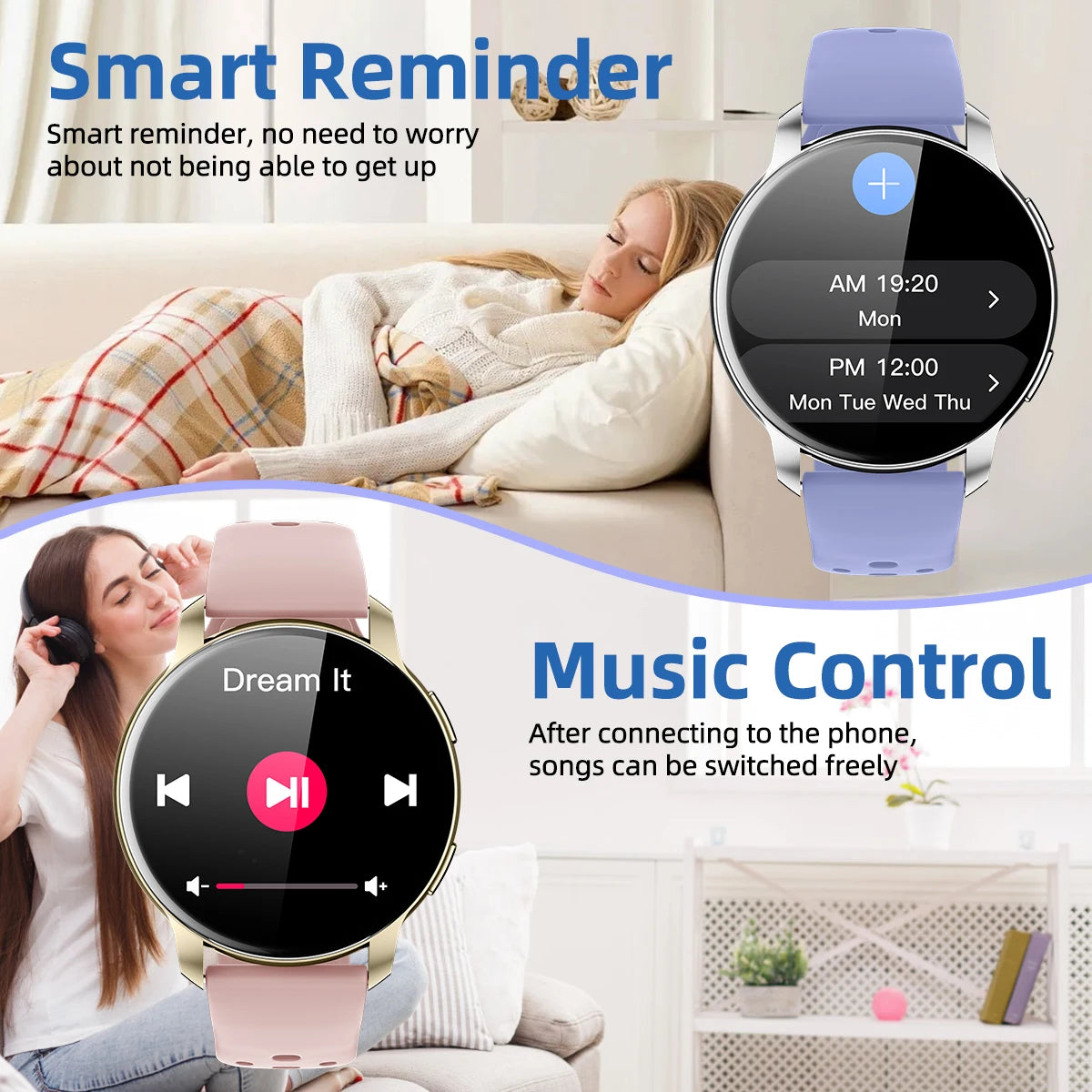 2026 New Smart Watch for Android/IOS 1.46''HD Display Camera Control Wireless Phone Call Voice Answer Christmas Gift Men Women