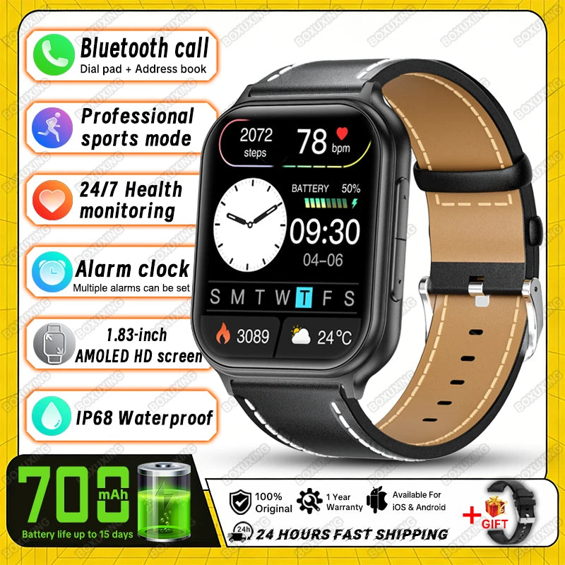 2026 New Smartwatches Men Women Professional Sports Fitness IP68 Waterproof Built-in 24H Heart Rate Bluetooth Call Smart Watch