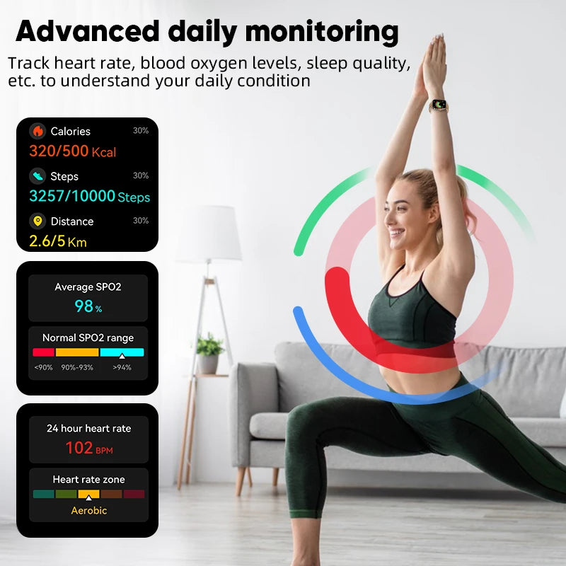 2025 Smart Watch Men 2.01‘’ HD Large Screen LED Flashlight Bluetooth Call Women's Fitness Tracker Waterproof Sports Smartwatch