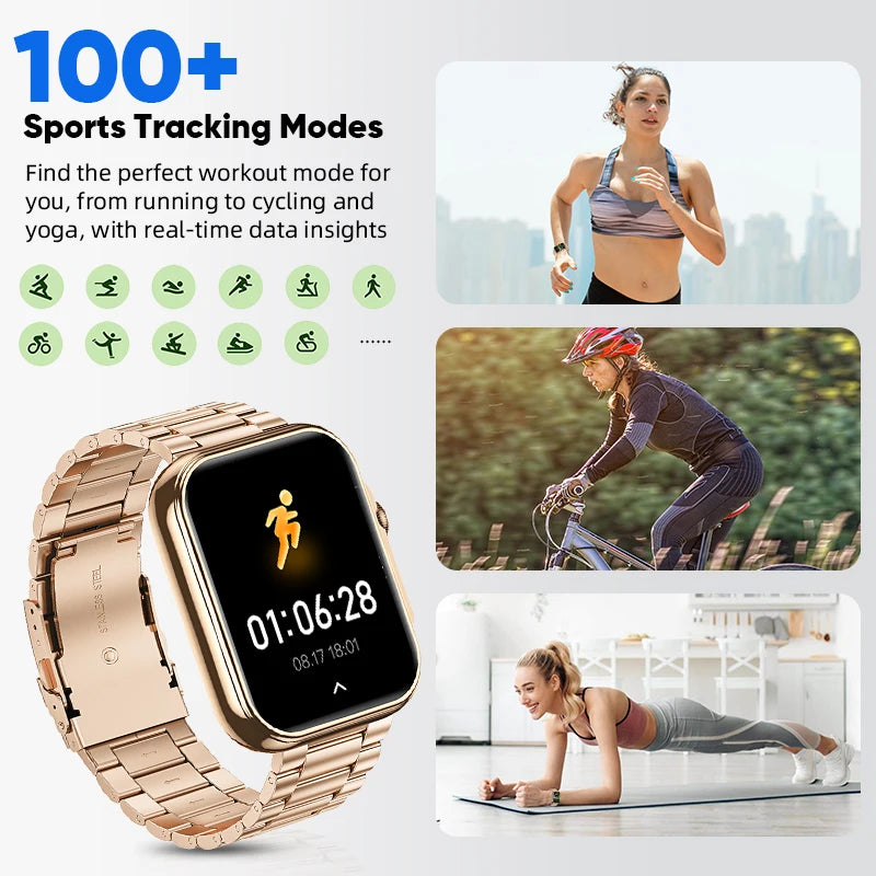 2025 Smart Watch Men 2.01‘’ HD Large Screen LED Flashlight Bluetooth Call Women's Fitness Tracker Waterproof Sports Smartwatch