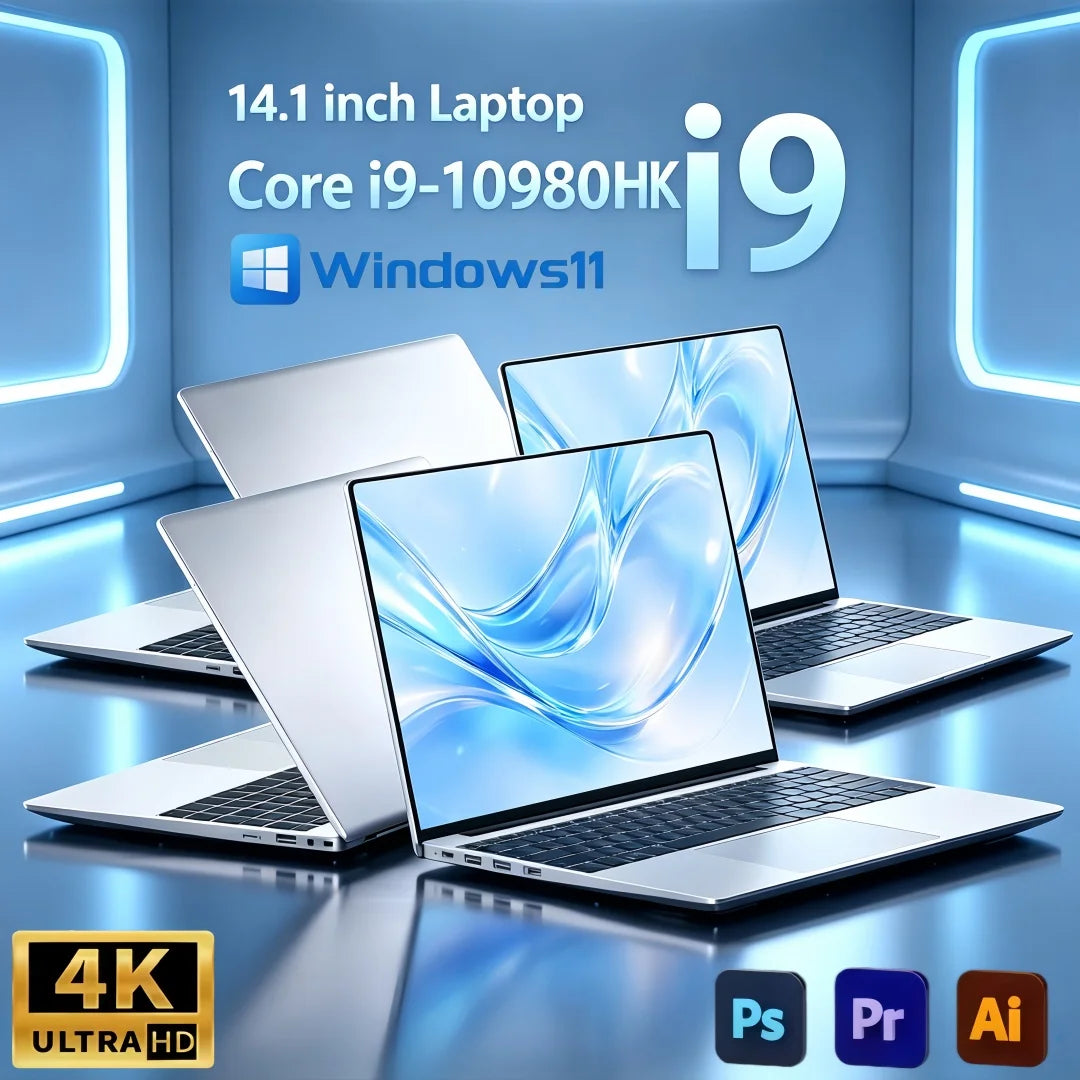 Intel Core i9 10980HK 14.1 Inch Pro Laptop 8C 16T 2.4 5.3GHz 16MB 45W 32GB DDR4 2TB M.2 SSD Gaming Notebook Office Pro Max HD
