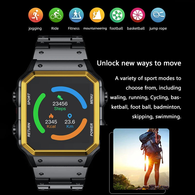 Aiweile AW38 Smart Watch Man High-End Luxury for Android IOS Fitness Tracker Sport Business Bluetooth Call DIY Faces Steel Voice