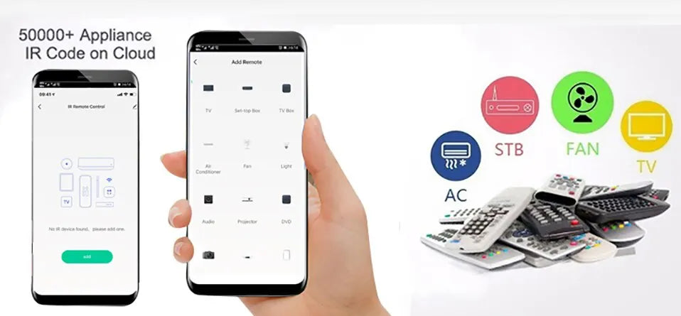 Smart IR Remote Control For TV Air Conditioner Devices Smart Home Automation Gear Automation Gear Controls TV Air Conditioner