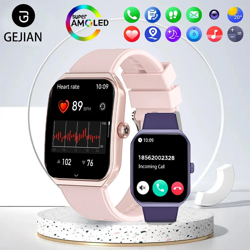 Smart Watch for Men's Women's 1.95-inch AMOLED HD Screen IP68 Waterproof 100+Sports Mode Fitness Tracker Heart Rate monitoring