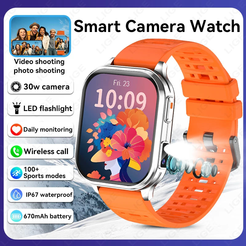 2026 New Men Smart Watch Photos Record Video Health Monitor Waterproof BT Call Recording Sports Fitness Camera Smart Watch Women