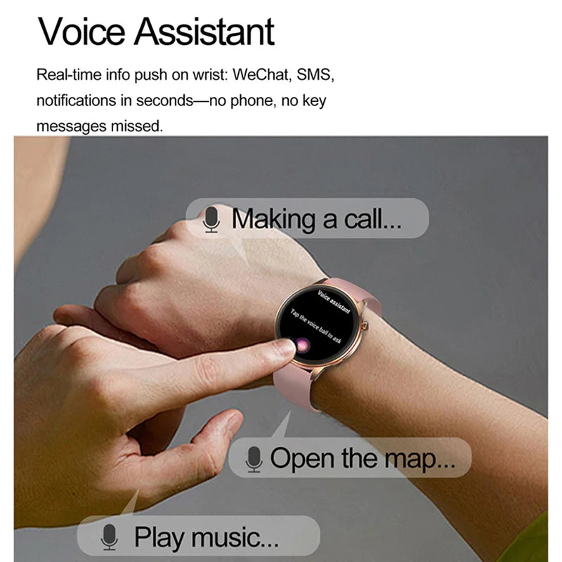 2026 Smart Fashion Watch 1.43'' 100+ Sports Mode Information Push Voice Assistant IP68 Waterproof Custom Watch Face Smart Watch