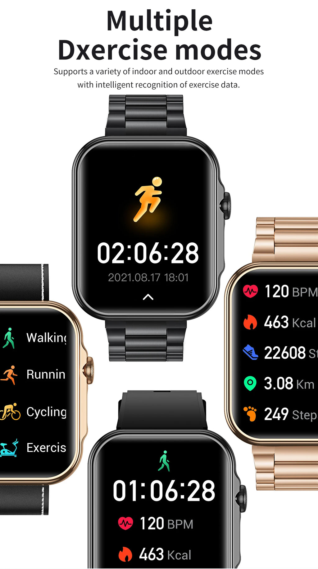 2025 Smart Watch Men 2.01‘’ HD Large Screen LED Flashlight Bluetooth Call Women's Fitness Tracker Waterproof Sports Smartwatch