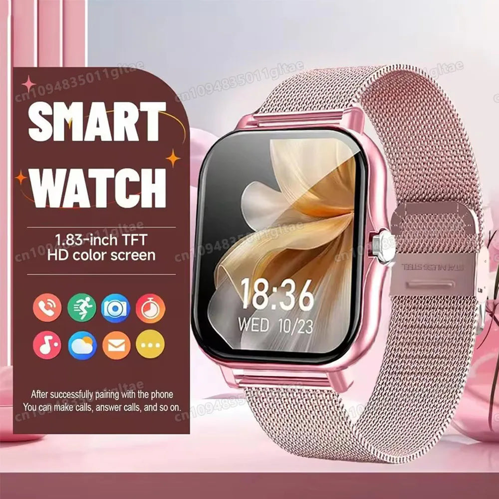 2026 New Smart Watch 2.01” Inch HD Screen Bluetooth Talk Pedometer IP68 Waterproof 123 Sport Modes Man Woman Watch Gift Pk HW12