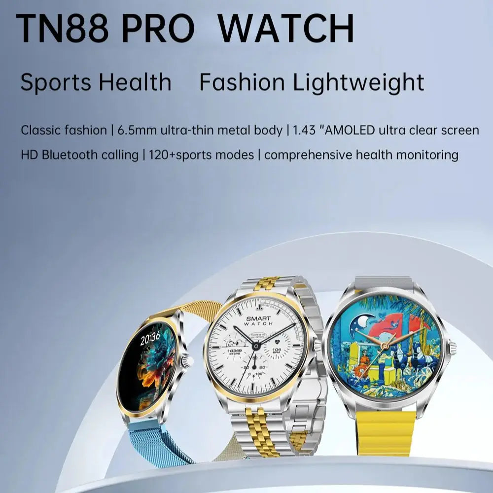 Smart Watch  6.5mm Ultra - Thin 1.43" AMOLED Screen Bluetooth Call 120+ Sports Modes for Daily & Sports