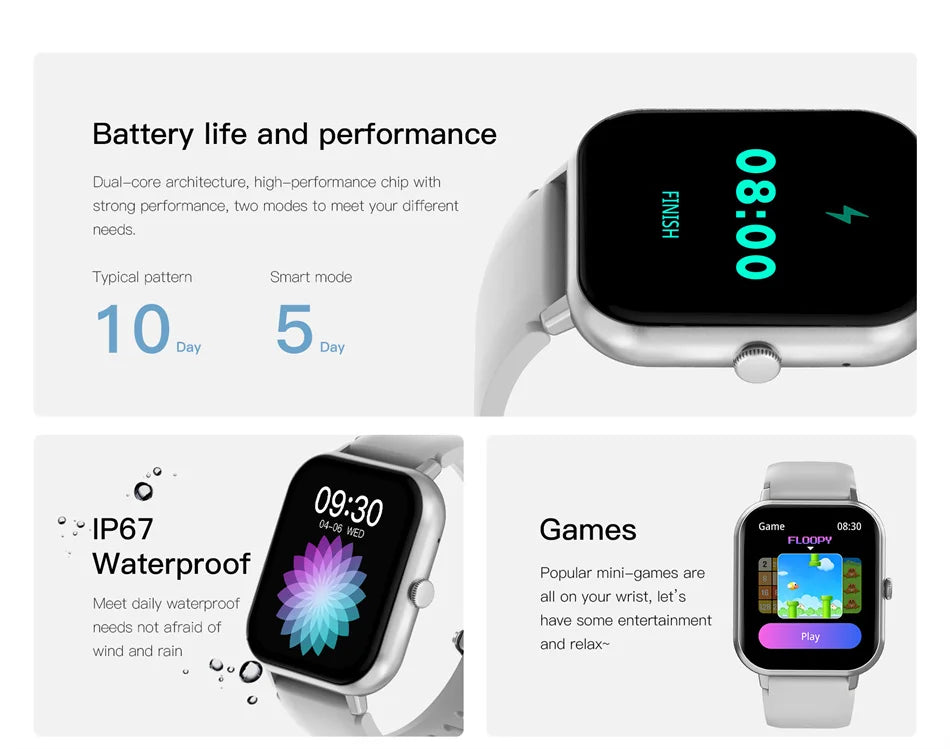 2025 New Smart Watch For Men Women Gift Full Touch Screen Sports Fitness Watches Bluetooth Call Smartwatch Woman For Andriod&IOS