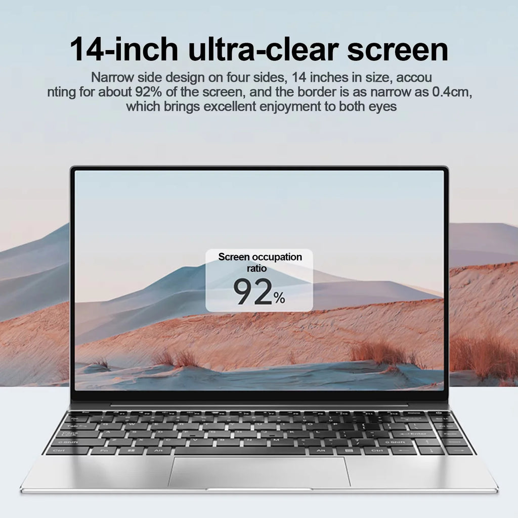 New Laptop Intel Core i7-9850H Atom A3950 Portable Laptop Windows11 Pro 12GB RAM 1TB 2TB M.2 SSD 14.1 inch Office Study Computer