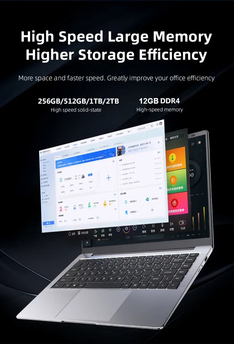 2025 Brand New Intel Core I7 8650U Laptop Windows 11 Notebook 12GB RAM 1TB 2TB SSD Office Study Laptops Notebook Computers PC