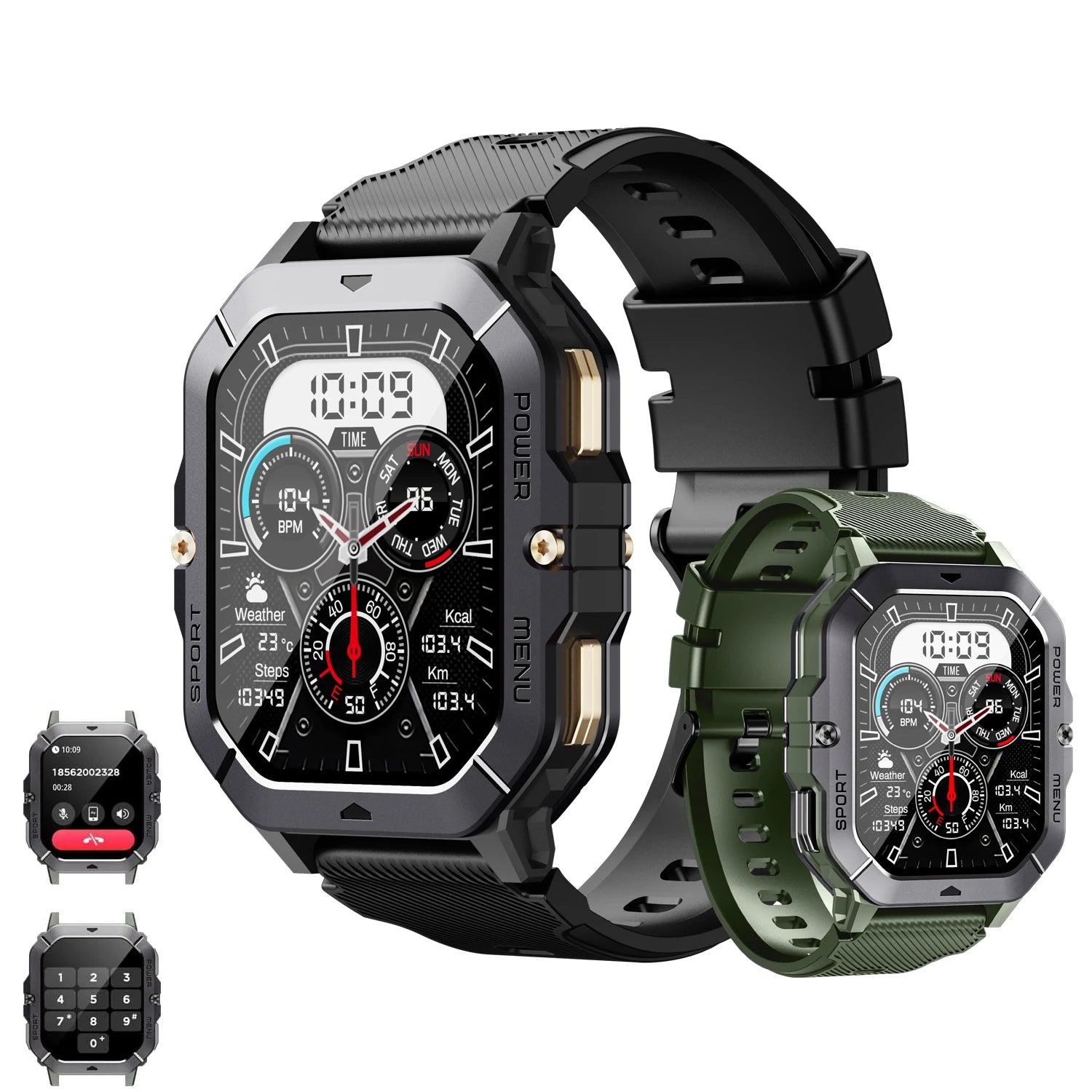 Smart Watch For Men 100+ Sports Modes,Activity Tracker with Heart Rate/SpO2/Sleep Monitor,1 ATM Waterproof  For Andriod IOS