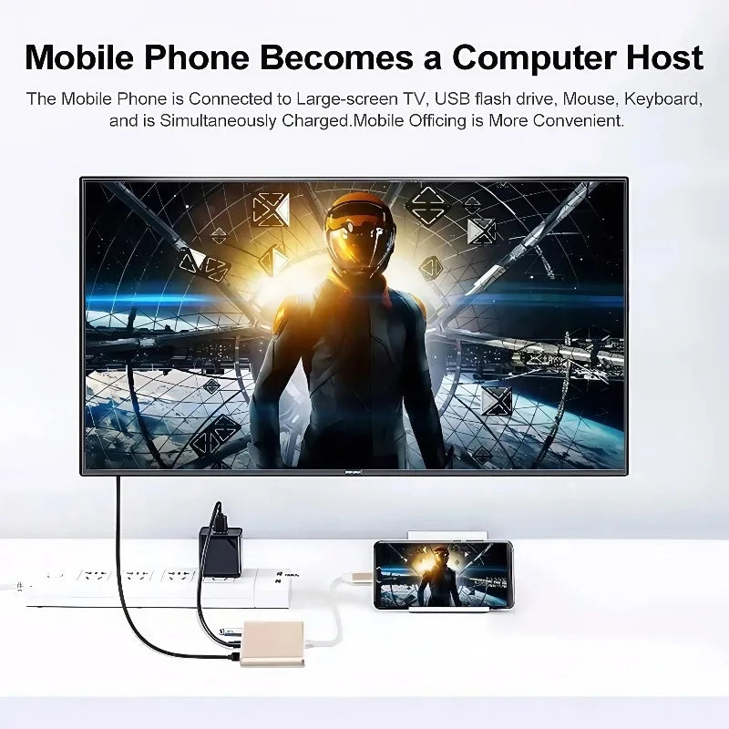 3 in 1 USB C male to female hub with 4K HDMI USB 3 0 and charging for MacBook Air 12 portable data transfer and display solution