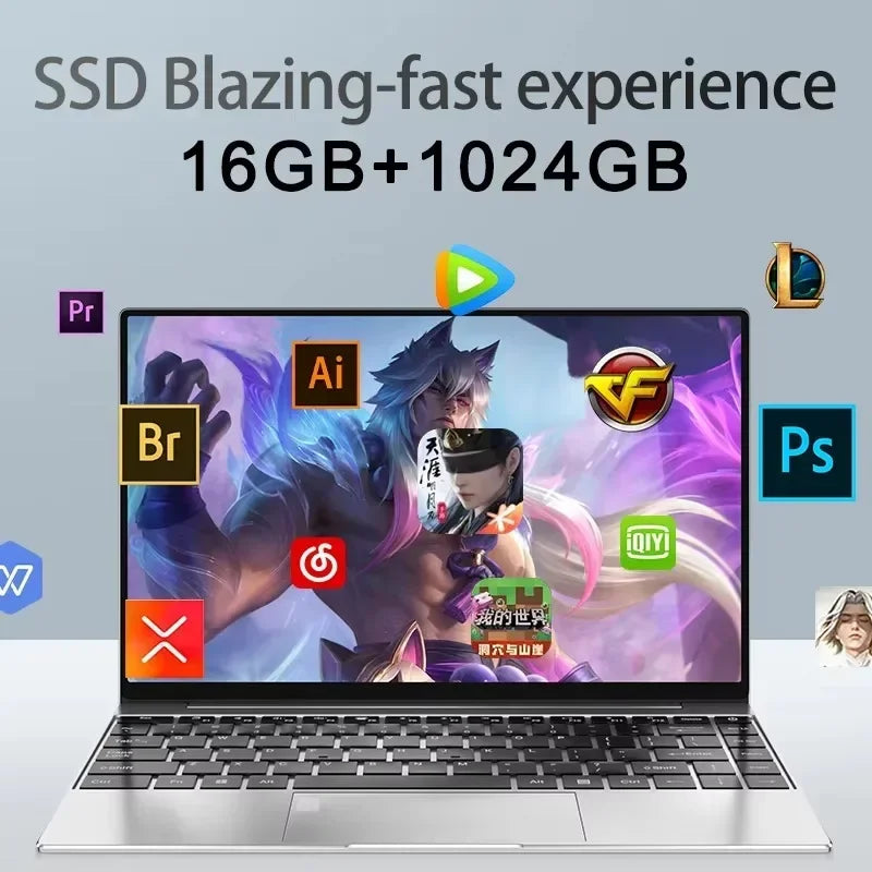 Intel i9-10980HK 14.1 Laptop,32GB RAM 2TB NVMe SSD,Win11 Pro,WiFi6 BT5.2 Screen,Thin Notebook for Gaming Design Editing Office