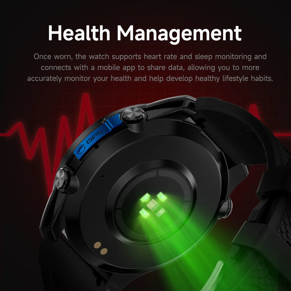 2026NEW Smart Watch Outdoors Sports MAN Bluetooth Call IP68 Waterproof Heart Rate GPS HD Screen Large Battery Health Monitoring