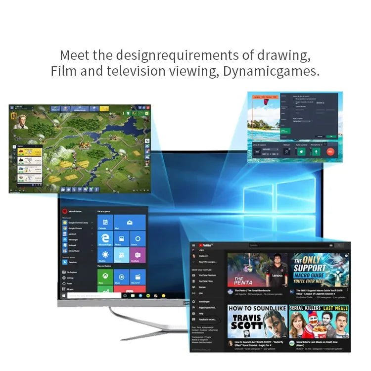 27 inch All In One Curved Screen desktop Intel i5/i7 Gamer Computer 16GB RAM SSD Full Set All In One PC Monoblock With Windows