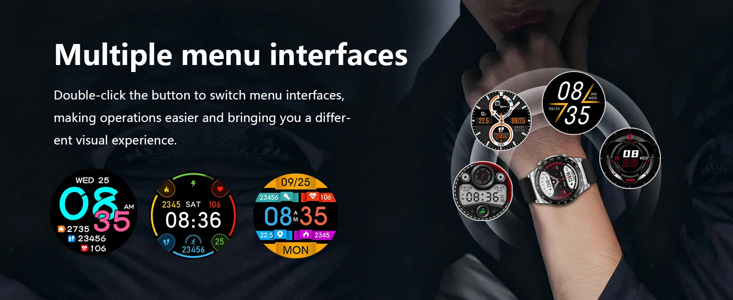 2026 new smart fitness watch with health tracking, heart rate monitor, NFC access, blood pressure check, and wireless calling,
